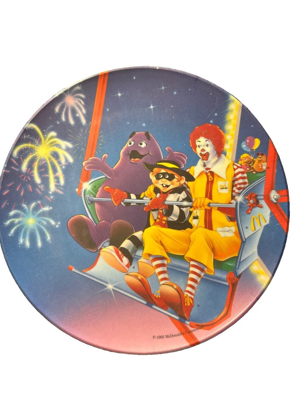McDonalds 1993 Plate Ferris Wheel Ronald Grimace Hamburglar